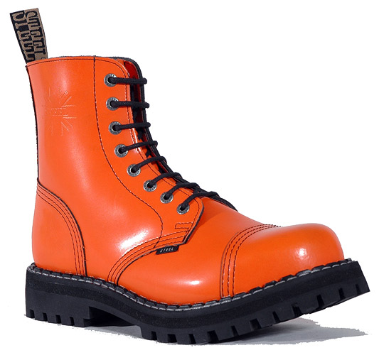 Topánky Steel - 8 dierkové plno oranžova