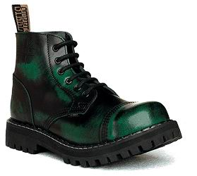 STEEL 6 eyelet shoes green - Click Image to Close