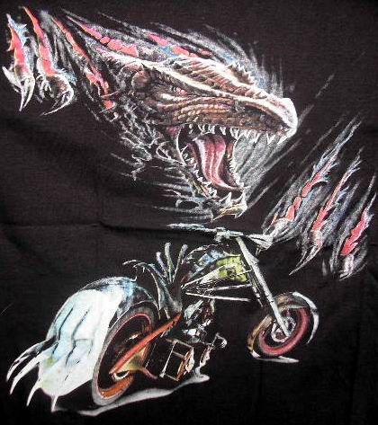 Dragon T-Shirt und Motorrad