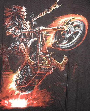 Skeleton on a motorbike - T-Shirt 2