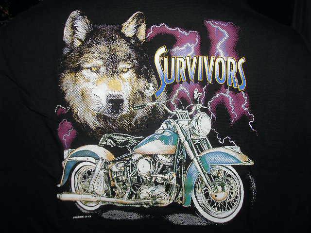 Vlk motocykel - Tričko survivors