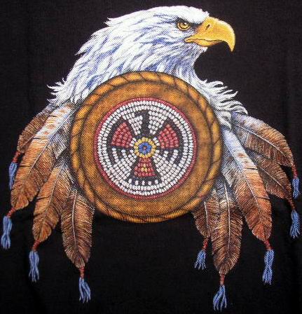 Eagle-pen - indian - T-Shirt - Click Image to Close