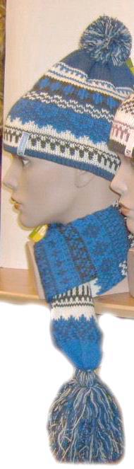 hat and scarf set blue - Click Image to Close