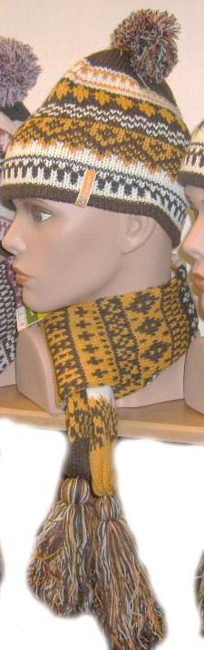 hat and scarf set brown