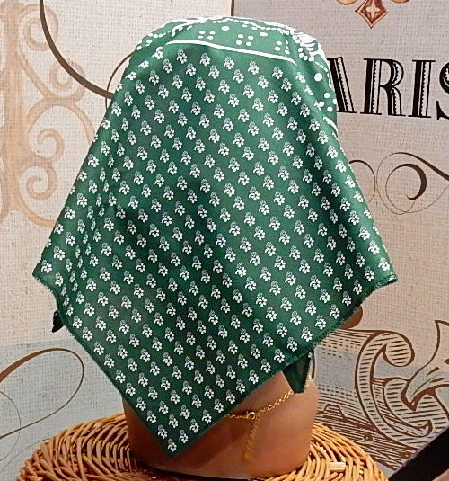 Cotton scarf with a folk motif Triangular.