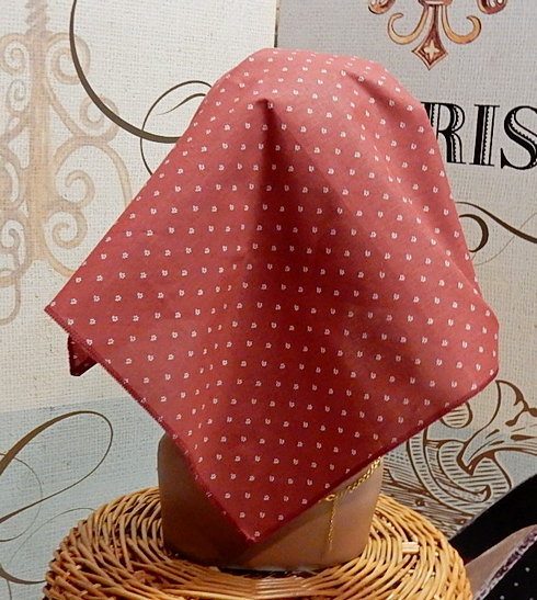 Cotton scarf with a folk motif Triangular.