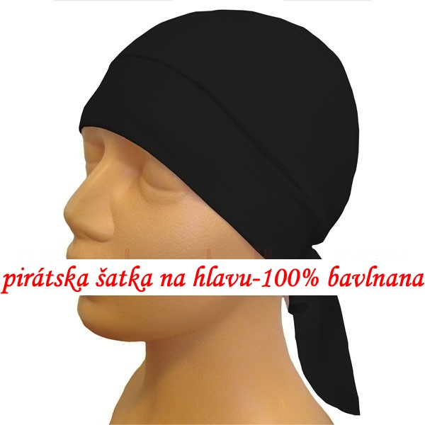 Pirátska šatka na hlavu čierna