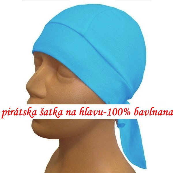 Pirátský šátek na hlavu modra