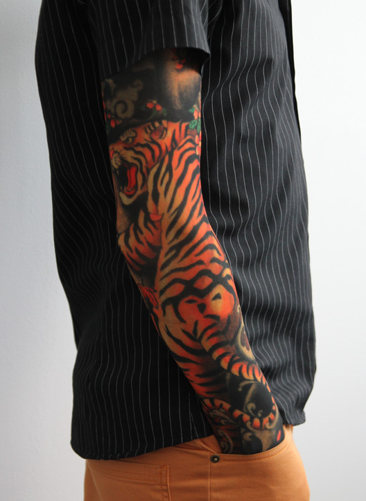 tetovací rukáv tygr džungle